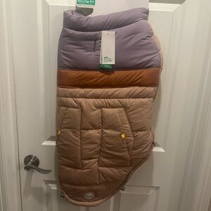 Purple and Tan Puffy Dog Jacket Vest sz 3XL